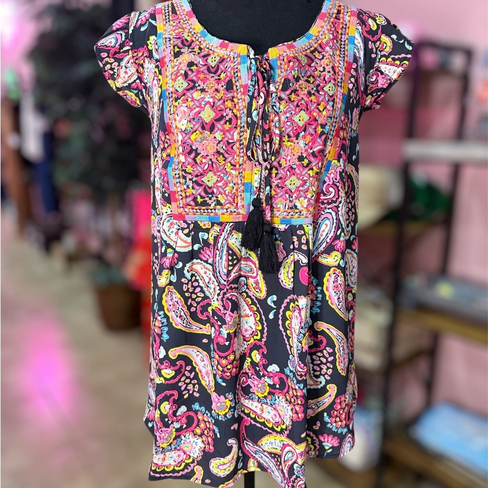Savanna Jane Multicolor Paisley Embroidered Blouse